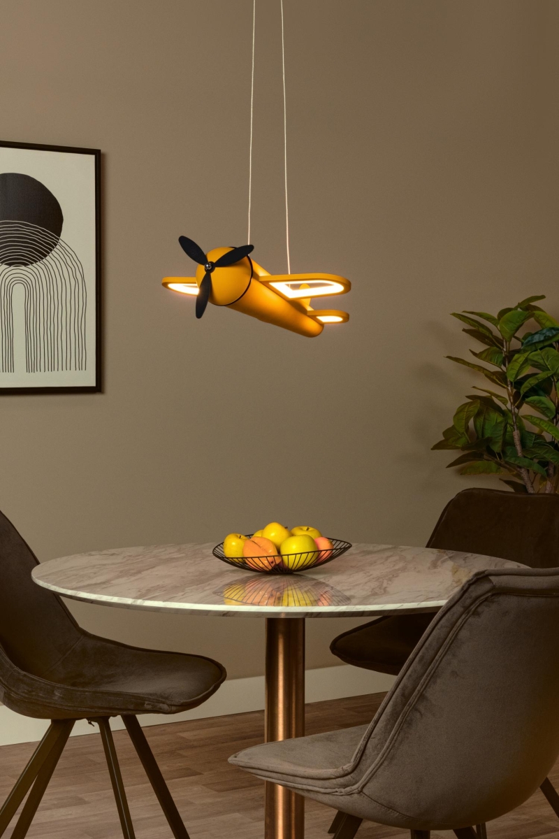 Lucide FOKKER - Pendant light Children - LED - 1x26W 2500K - Yellow